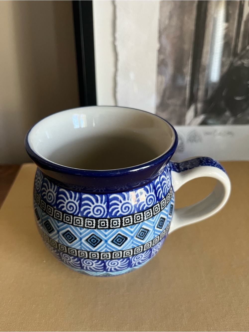 Ceramica Blue Aztec Sky Polish Pottery Mug 16 oz. - Picture 4 of 5